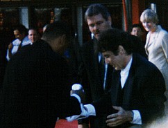 Al receiving a towel