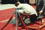 Arnold putting in hands