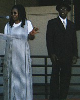 Whoopi speaking, Wes looking